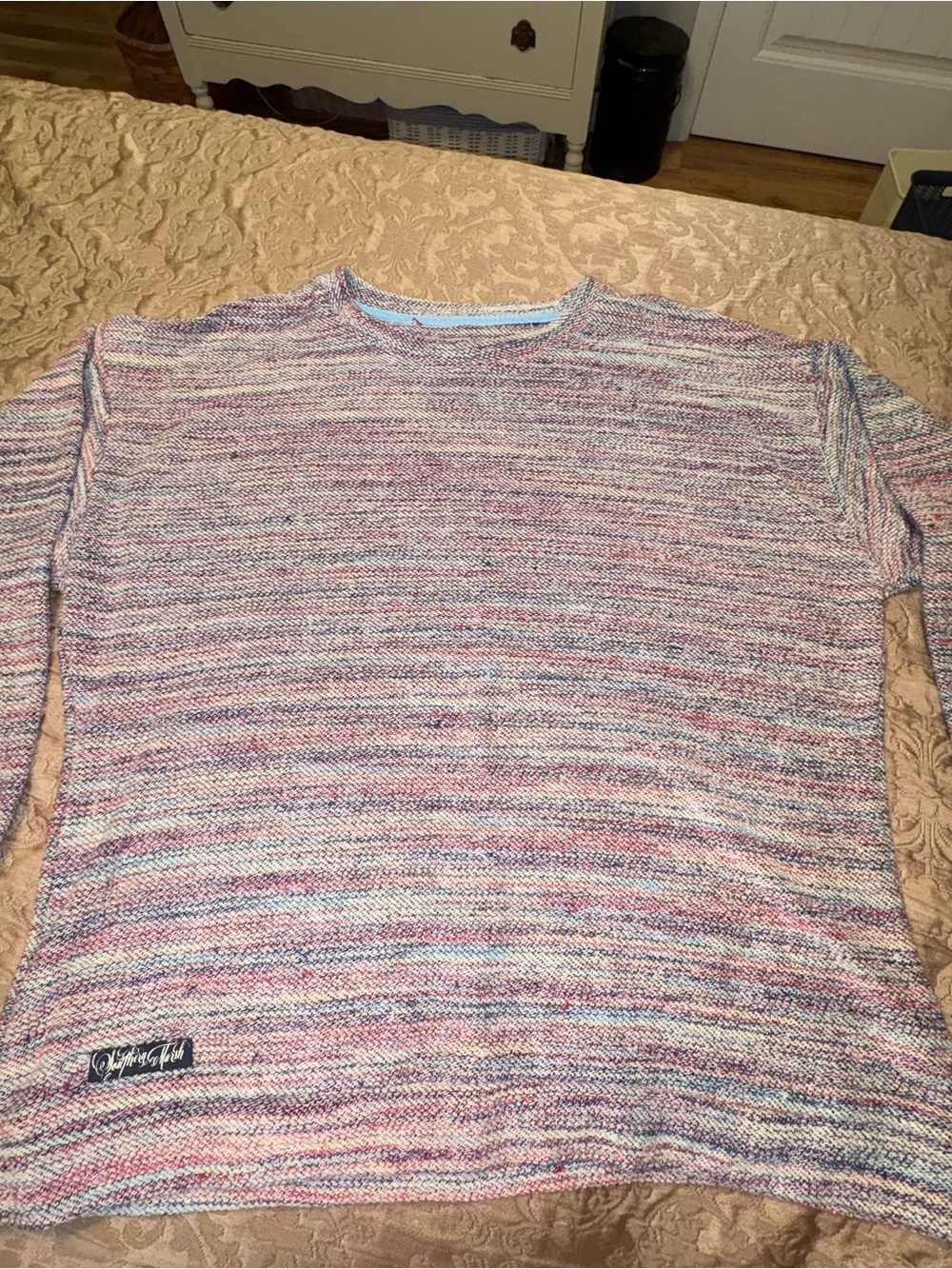 Southern Marsh Men's Marled Crewneck Sweater in Blue & Pink